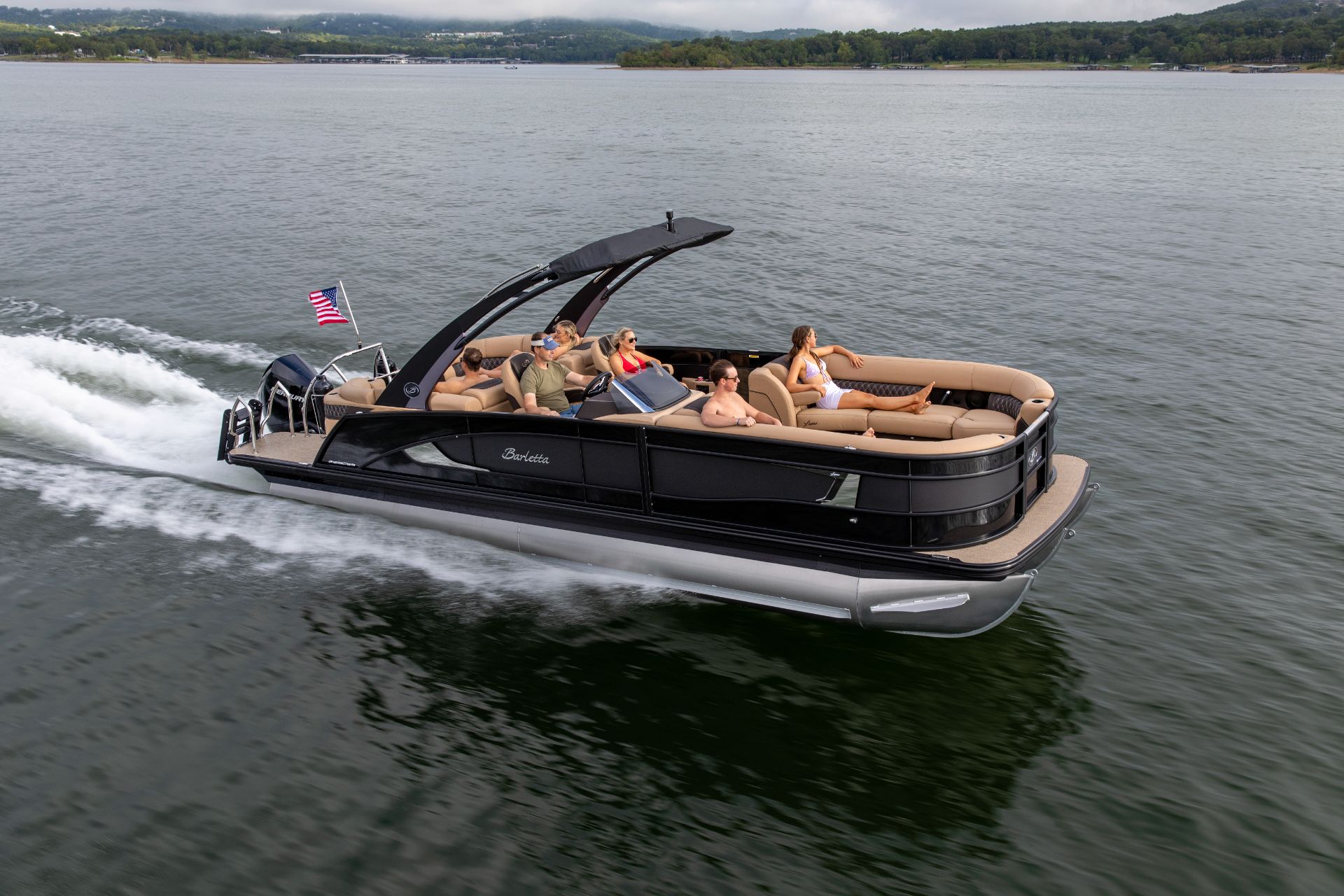 Industry-First Center-Mounted Twin-Engine Barletta Pontoon Boat ...